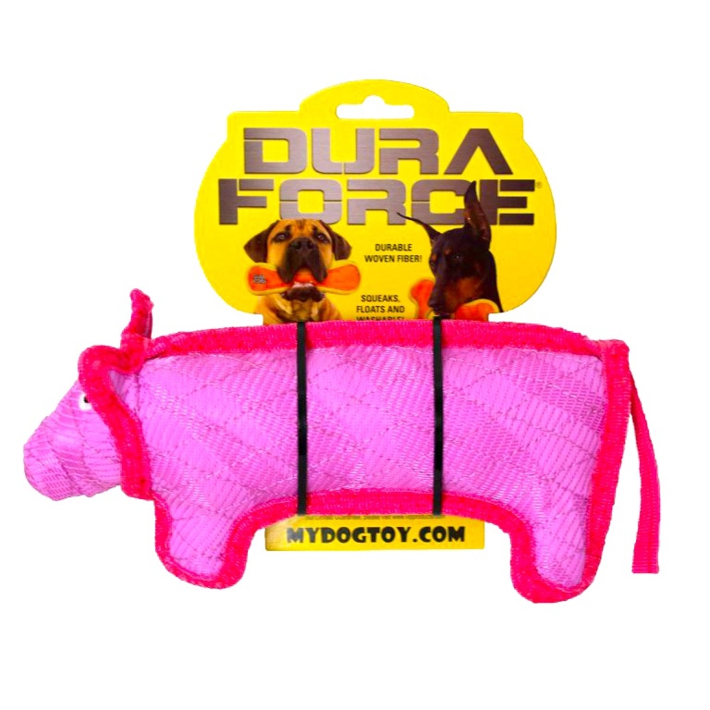 DuraForce Pig Dog Chew Toy Durable Woven Fiber,Squeakers & Multiple Layers NEW!